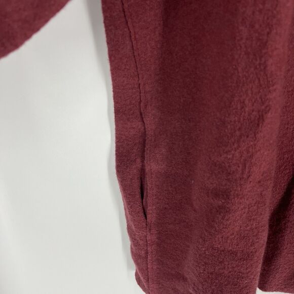 Eileen Fisher Sweater Size XL Womens Maroon Boiled Wool Mock Neck Tunic Top - Picture 6 of 9